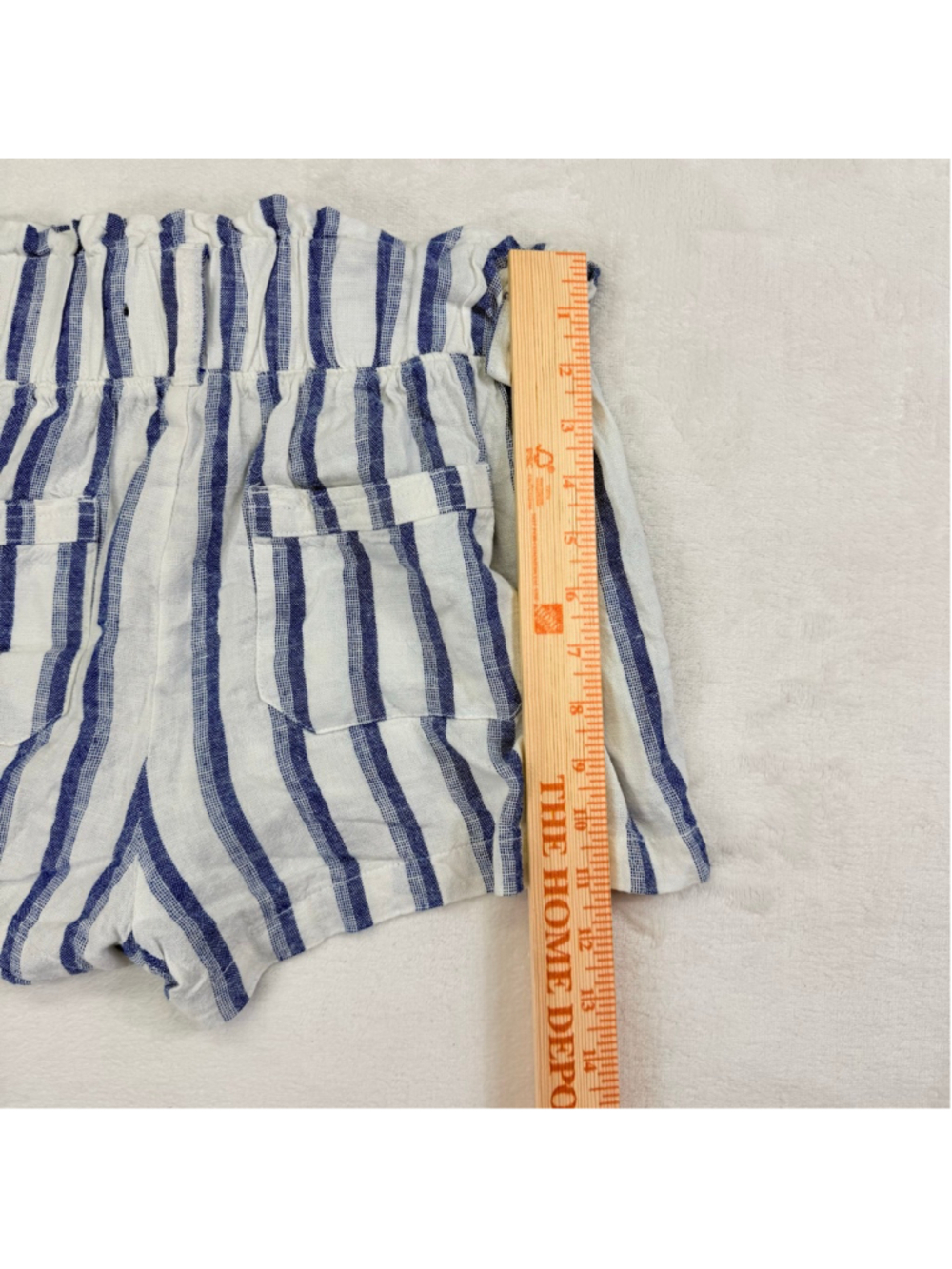 Women's Rewash High Waist Striped Shorts Medium White Blue - Picture 11 of 11